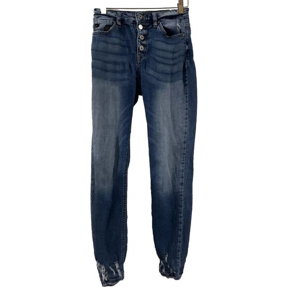 KanCan Denim - Kancan for Maurices Distressed Womens Jeans Size 25 Button Fly Style# 116597